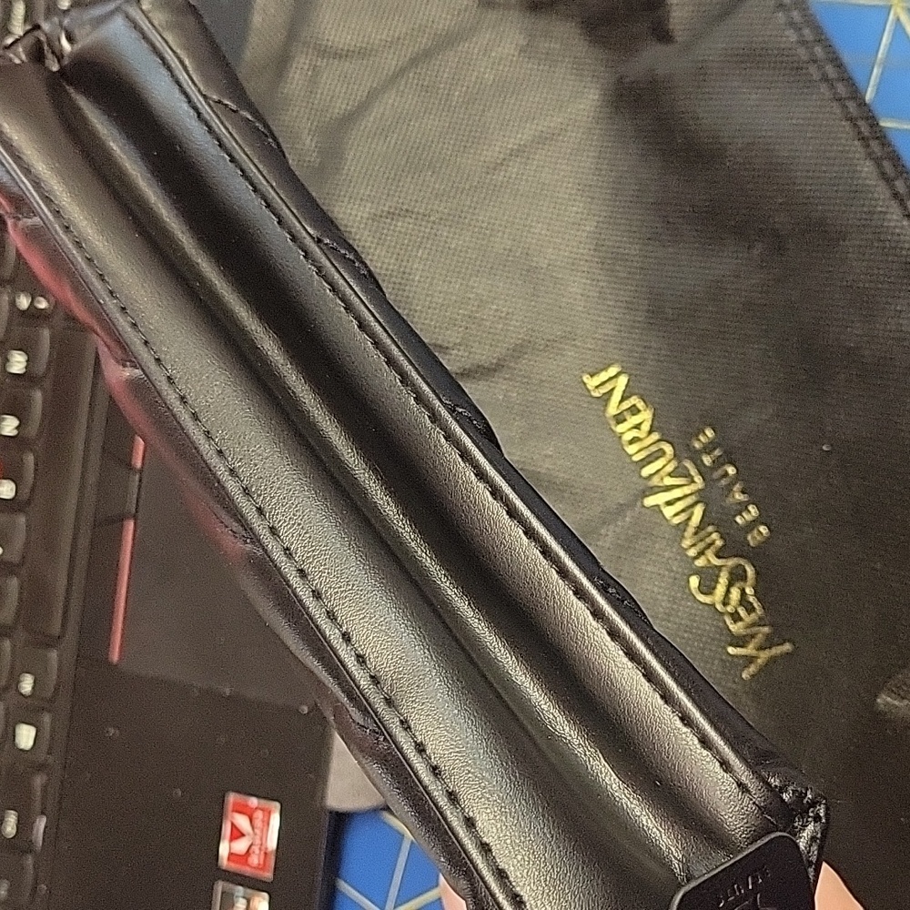 Yves Saint Laurent Black Pouch Bag 8x5 New In Dust Bag - Picture 8 of 12